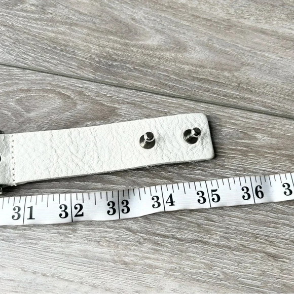 Vintage White Italian Leather Belt Made in Canada main image 5